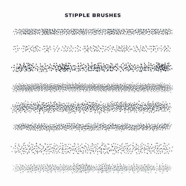 Free vector hand drawn stipple brush collection