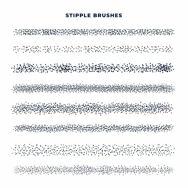 Hand drawn stipple brush collection