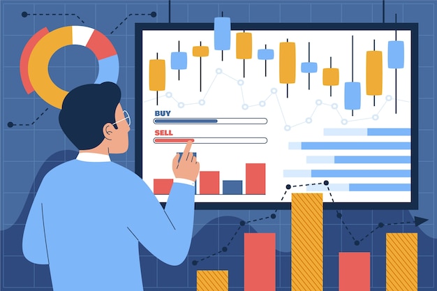 Free vector hand drawn stock market concept