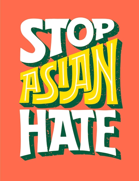 손으로 그린 중지 아시아 증오 글자