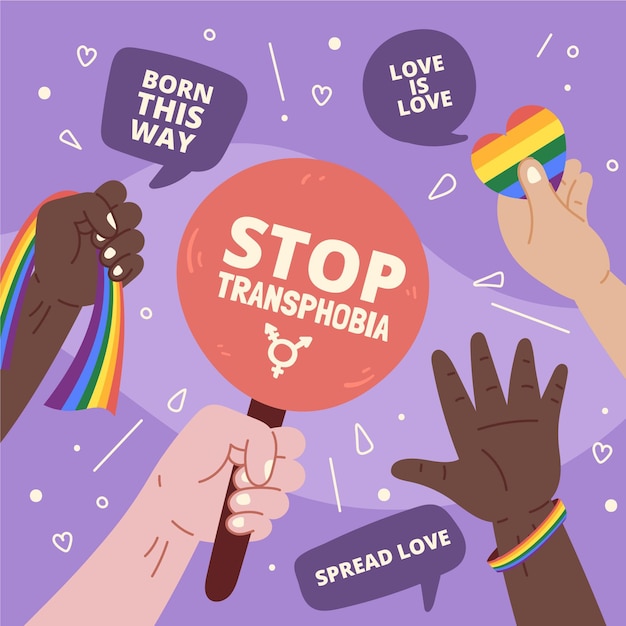 Hand drawn stop homophobia concept illustrated