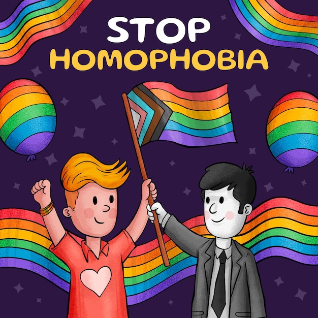 図解手描きストップ同性愛嫌悪の概念