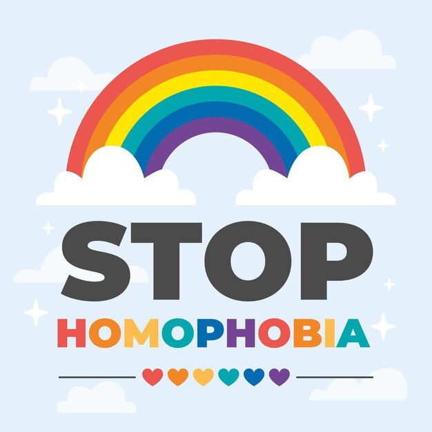 Free vector hand drawn stop homophobia concept illustration