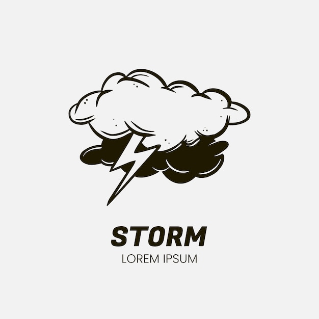 Шаблон логотипа рисованной шторм