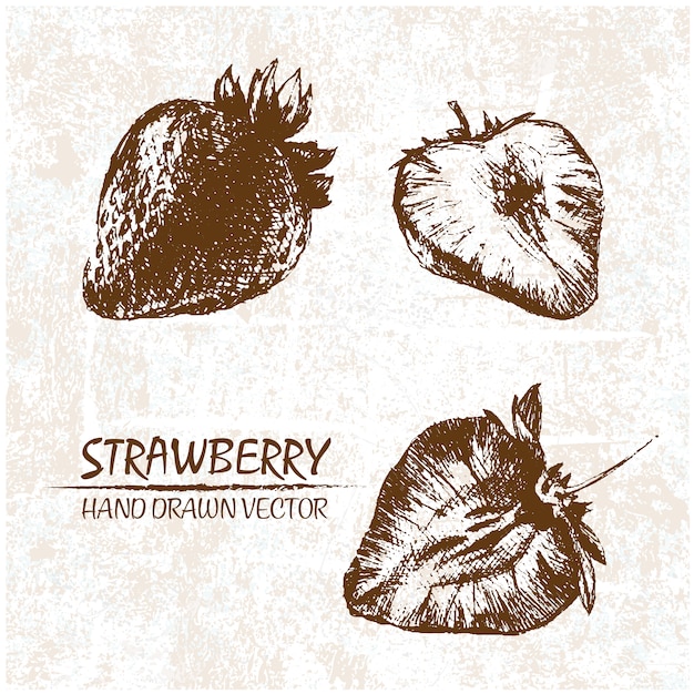 Free vector hand drawn strawberries design