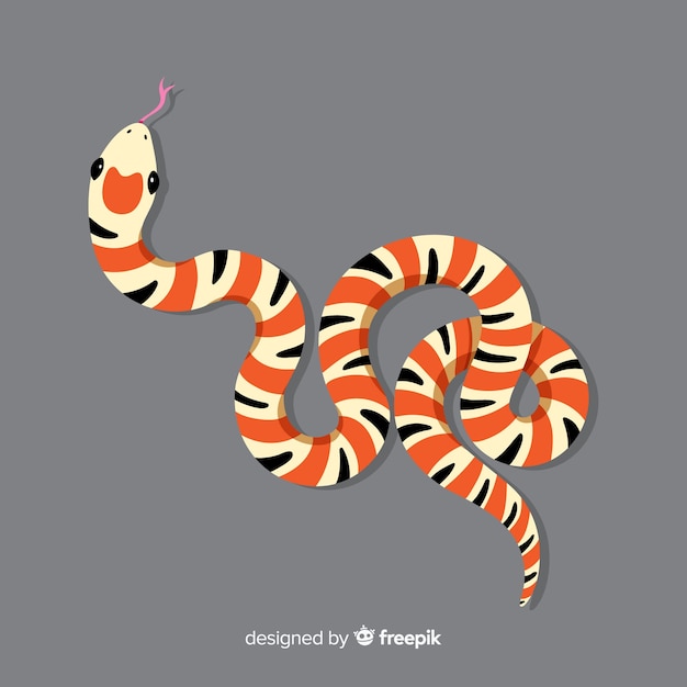 Free vector hand drawn striped snake background