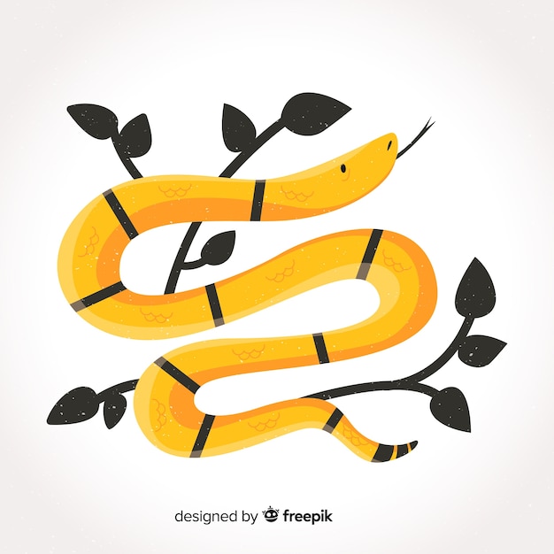 Free vector hand drawn striped snake illustration