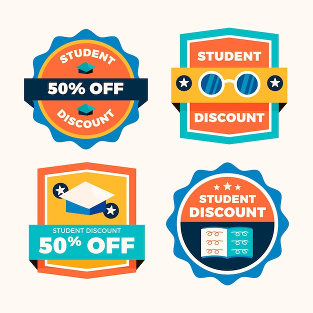 Free vector hand drawn student discount label