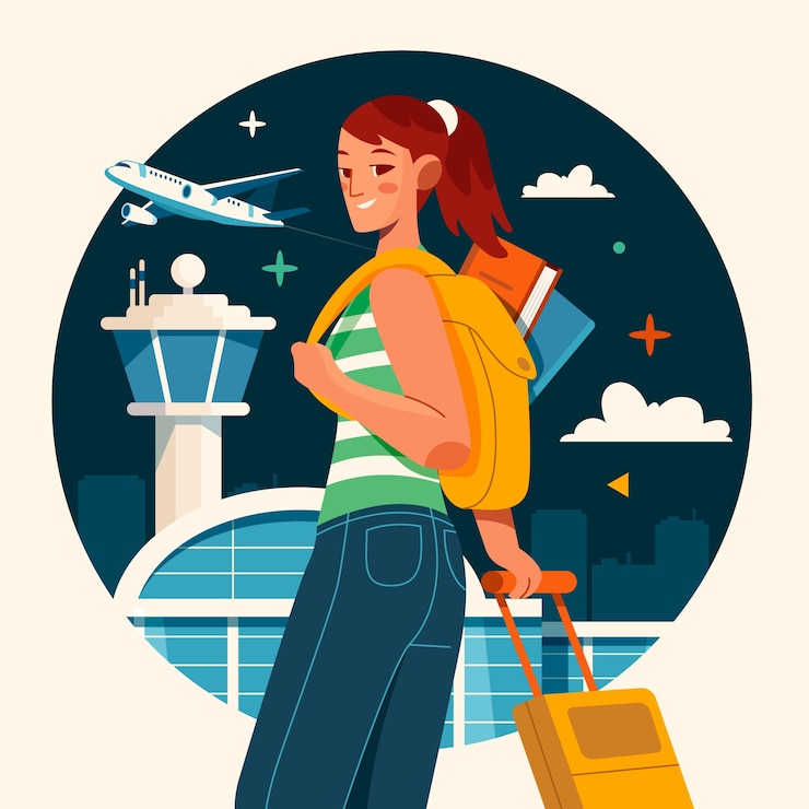 Free Vector hand drawn study abroad illustration 