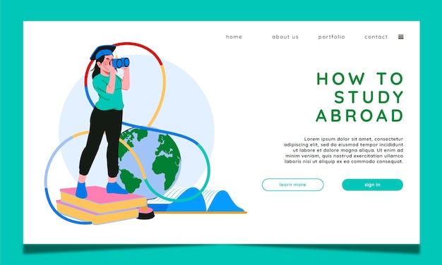 Hand drawn study abroad landing page