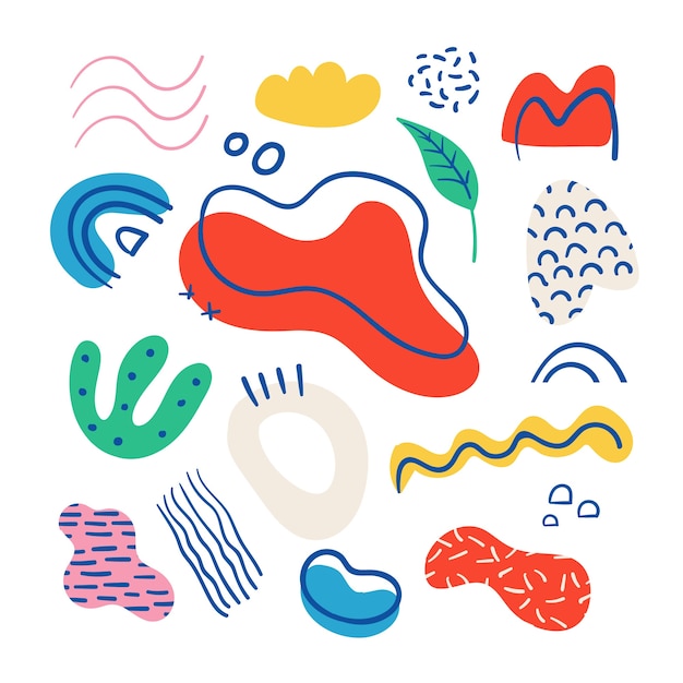 Free vector hand drawn style abstract shape collection