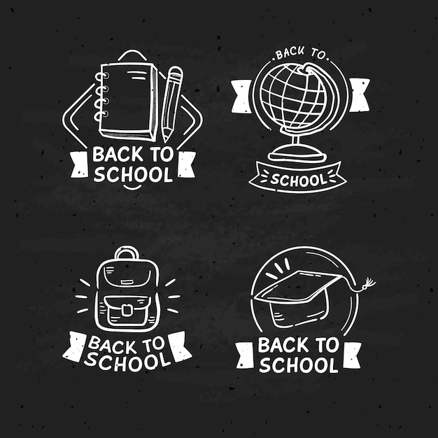 Free Vector Templates | Hand Drawn Style Back to School Labels – Download Free Vector