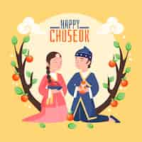 Free vector hand drawn style chuseok event