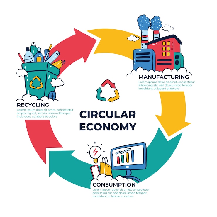 Free Vector hand drawn style circular economy infographic