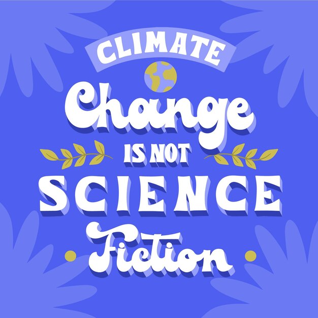 Hand drawn style climate change lettering
