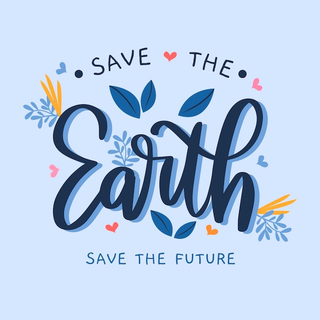 Free vector hand drawn style climate change lettering