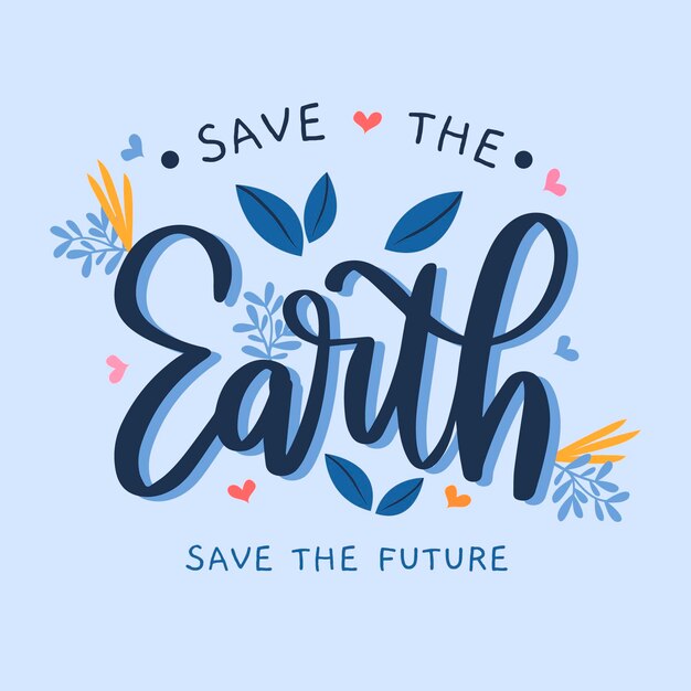Hand drawn style climate change lettering