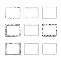 Free vector hand drawn style doodle frame pack