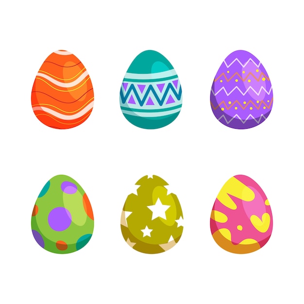 Free vector hand drawn style easter day egg collection