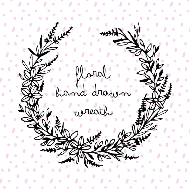 Hand drawn style floral frame