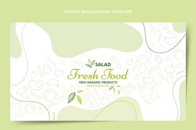 Free vector hand drawn style food twitch background