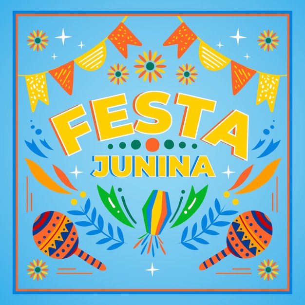 Free vector hand drawn style june festival