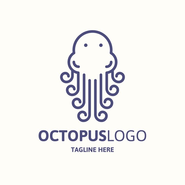 Hand drawn style octopus logo