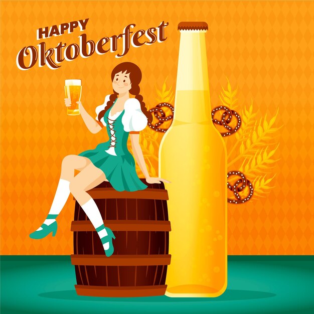 Free vector hand drawn style oktoberfest