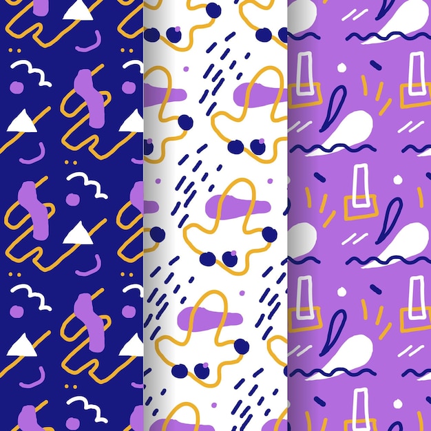 Hand drawn style pattern collection