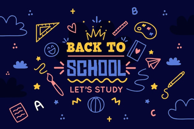 Free vector hand drawn style school background