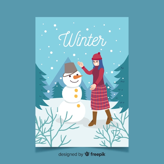 Hand drawn style seasonal poster collection
