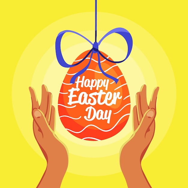 Free vector hand drawn style with happy easter day