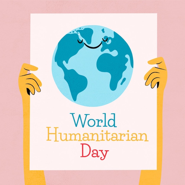 Hand drawn style world humanitarian day