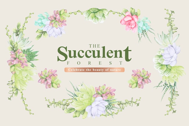 Free vector hand drawn succulent elements set