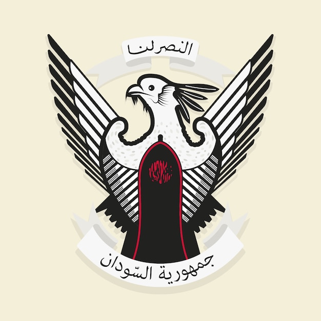 Hand drawn sudan national emblem