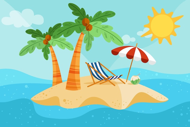 Hand drawn summer background for videocalls