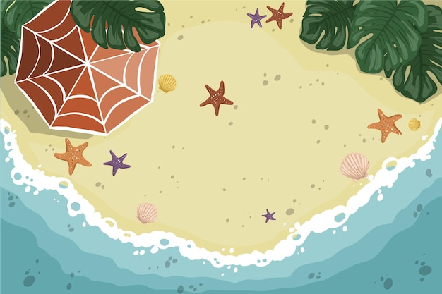 Free vector hand drawn summer background for videocalls