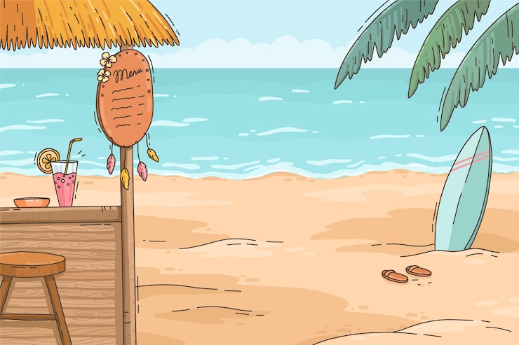 Free Vector hand drawn summer background for videocalls