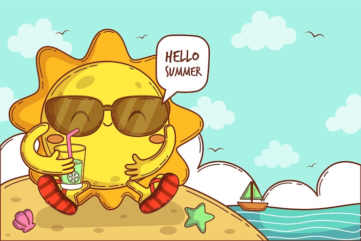 免費 Vector 手繪的夏季背景