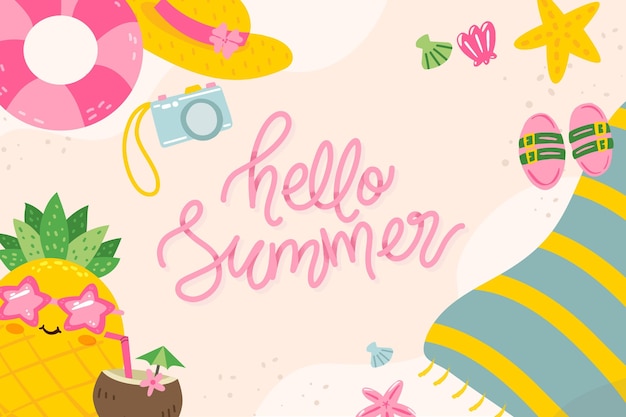 Hand drawn summer background