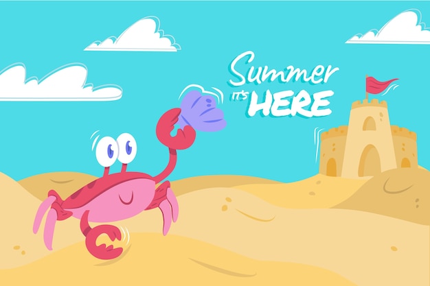 Free vector hand drawn summer background