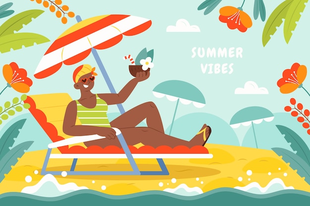 Free vector hand drawn summer background