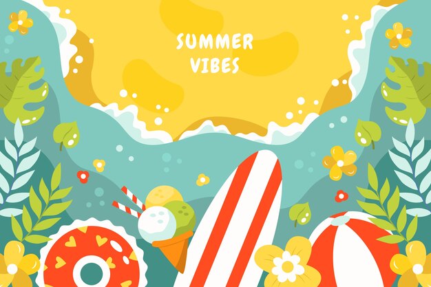 Free Vector hand drawn summer background