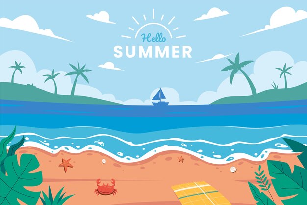 Hand drawn summer background