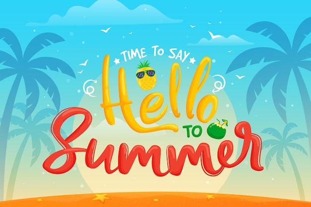 Free vector hand drawn summer background