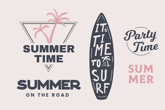 Free vector hand drawn summer badges