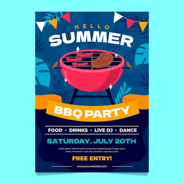 Hand drawn summer bbq invitation