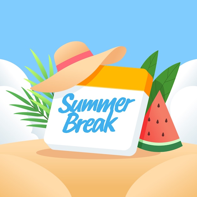 Hand drawn summer break design