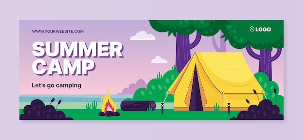 Hand drawn summer camp facebook cover
