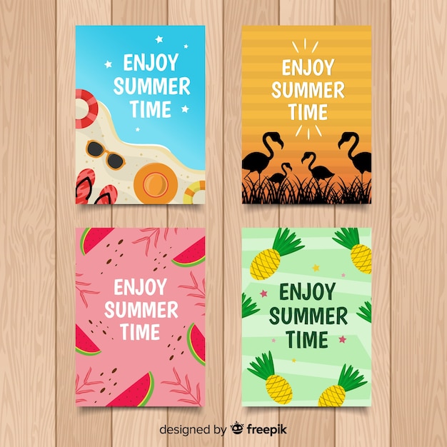 Hand drawn summer cards